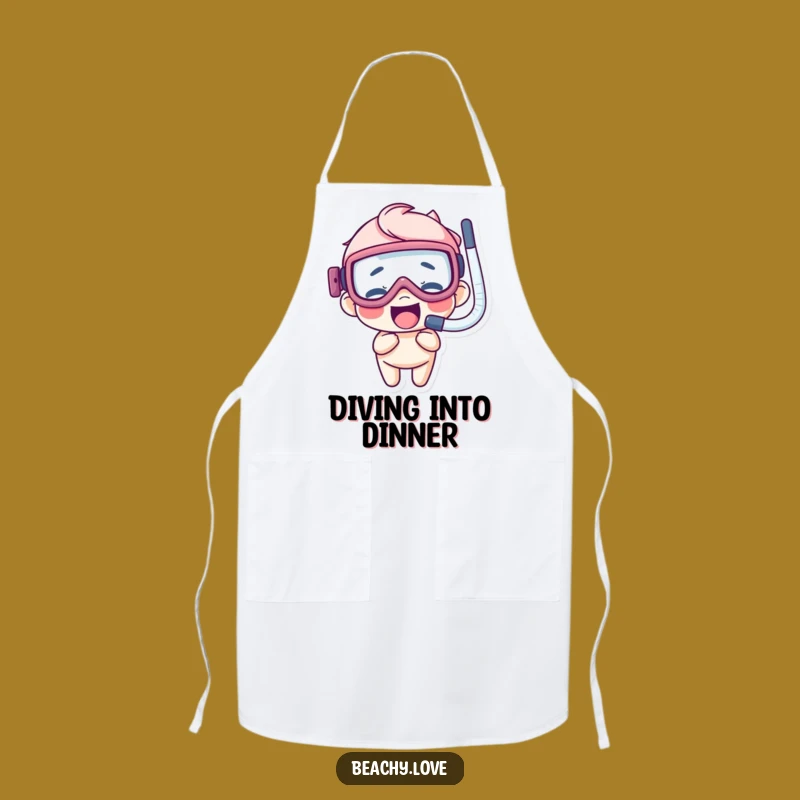 Funny Goggles Snorkel Apron: Giggling Character Kitchen Underwater Gift
