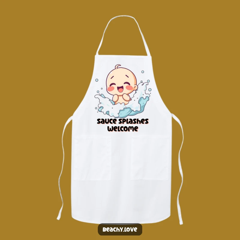 Funny Kawaii Giggling Waves Apron - Joyful Kitchen Wear