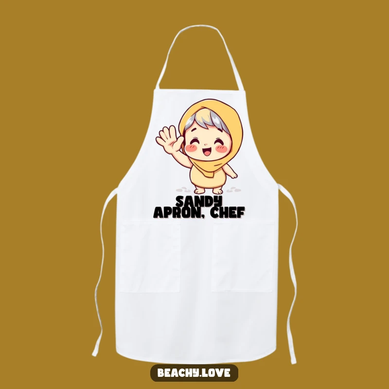 Funny Sandy Wave Apron: Cook Up Hilarious Beach Treats