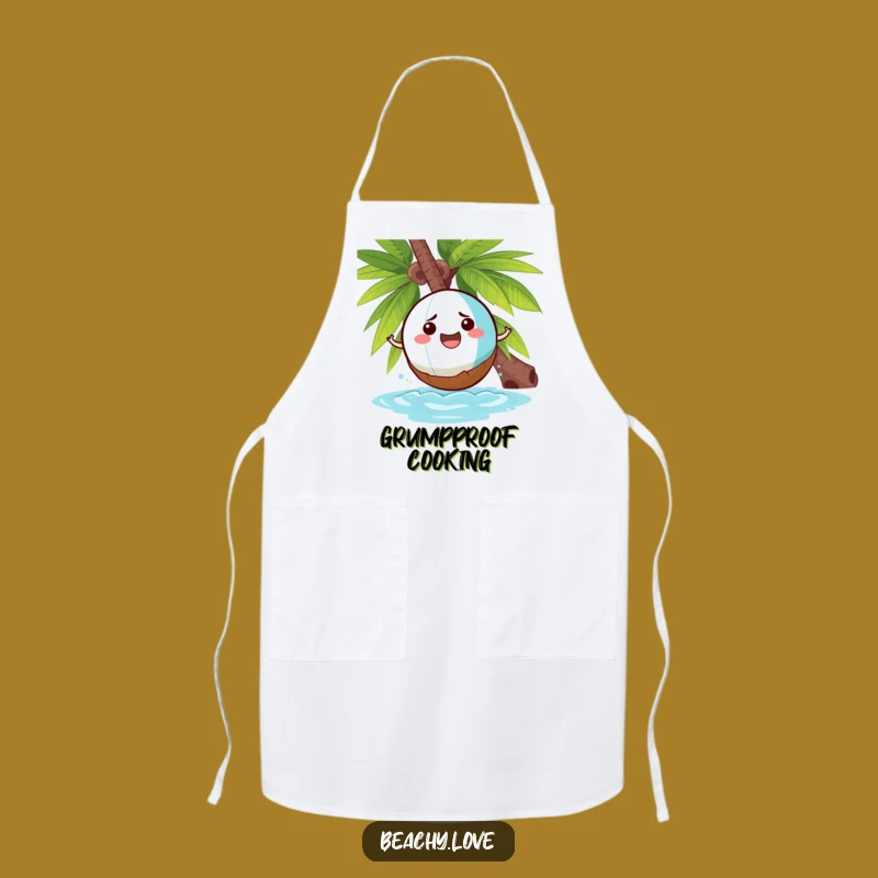 Funny Beach Ball Coconut Apron: Hilarious Kitchen Wear for Tropical Cooks Gift