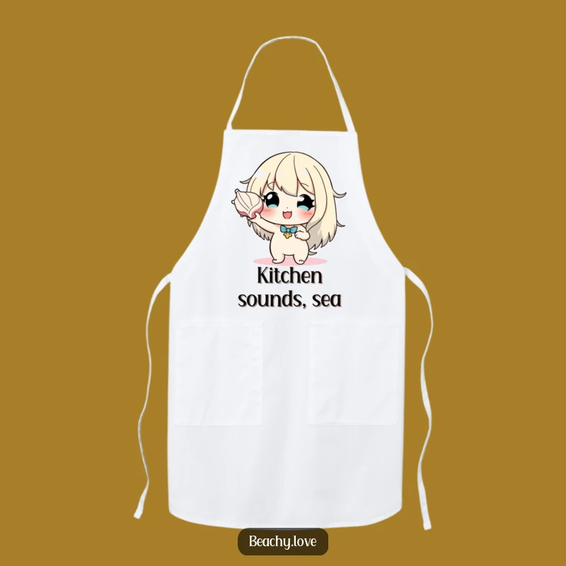 Funny Seashell Listener Apron - Hopeful Character Kitchen Gift