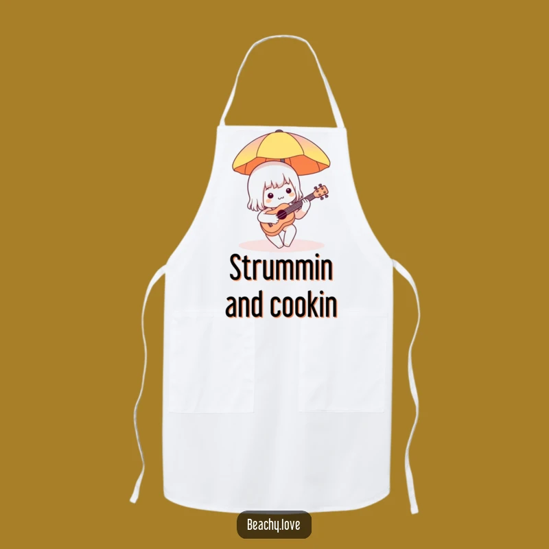 Funny Beach Ukulele Apron - Charming Character Cooking Gift for Giggles