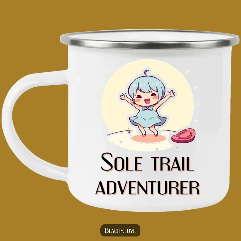 Funny Dancing Flip-Flop Camping Mug - Cheerful Character Outdoor Fun Cup