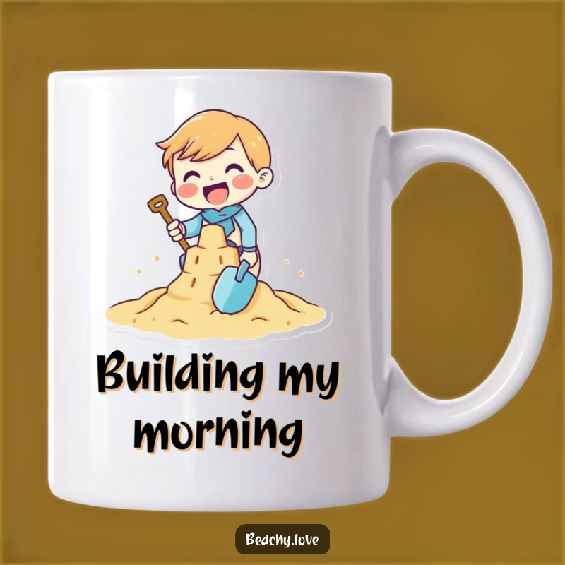 Funny Sandcastle Builder Mug: Tiny Character Beach Fun Gift, Perfect Funny Gift for Kids