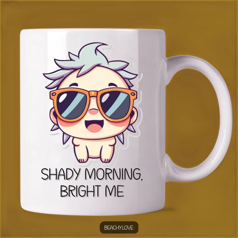 Funny Kawaii Cool Dude Mug: Smiling Character with Big Sunglasses for a Chill Gift