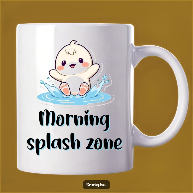 Funny Kawaii Water Splash Mug - Playful Humor for Beach Lovers!