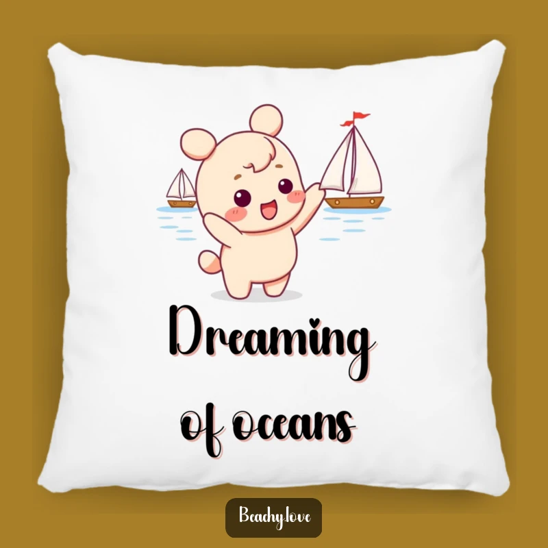 Cozy Funny Kawaii Sailboat Pillow - Adorable Humor for Dreamers!
