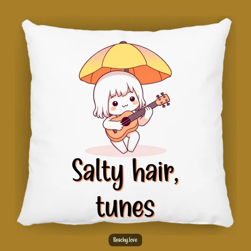 Funny Beach Ukulele Pillow - Charming Character Cozy Comfort Gift