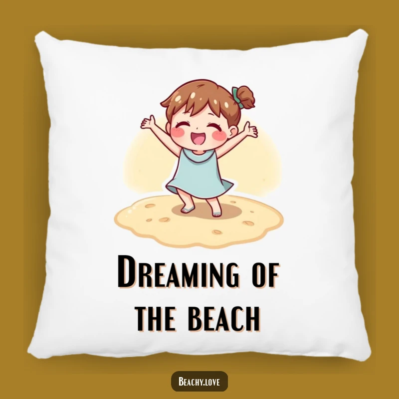 Funny Happy Sand Dancer Pillow - Comfy Hilarious Beach Accent