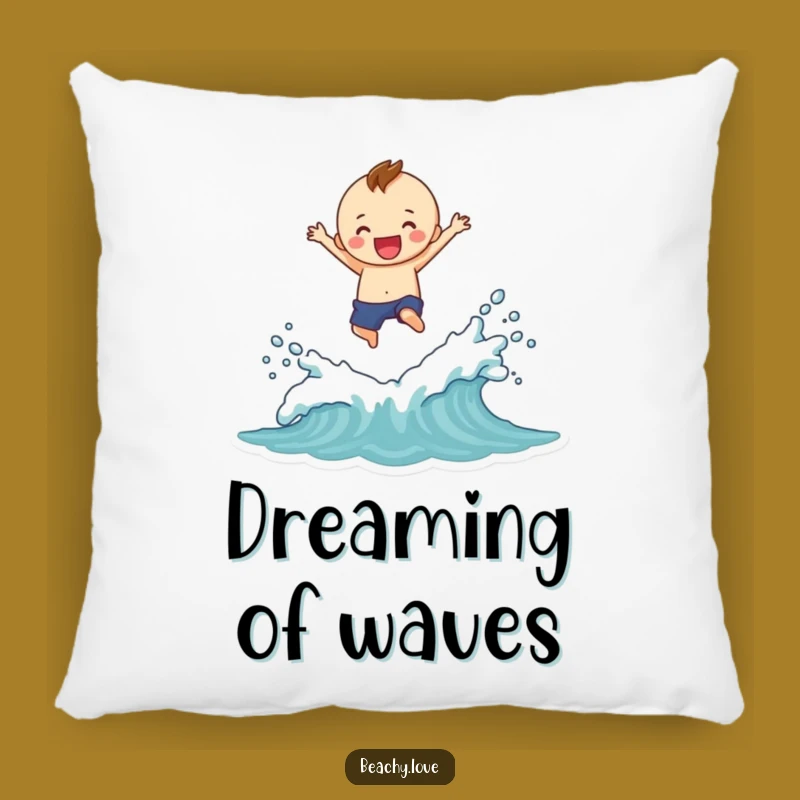Funny Splash Pillow: Comfy Jumping Figure Wave Accent