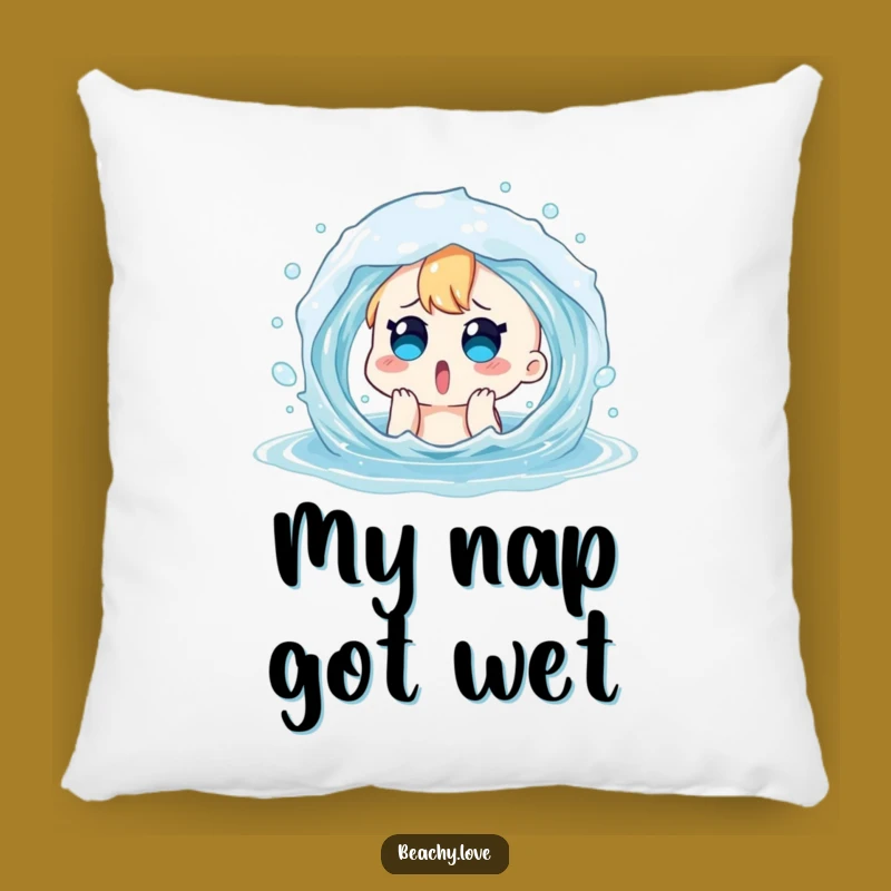 Funny Surprised Character Pillow - Soft and Hilarious Water Splash Accent