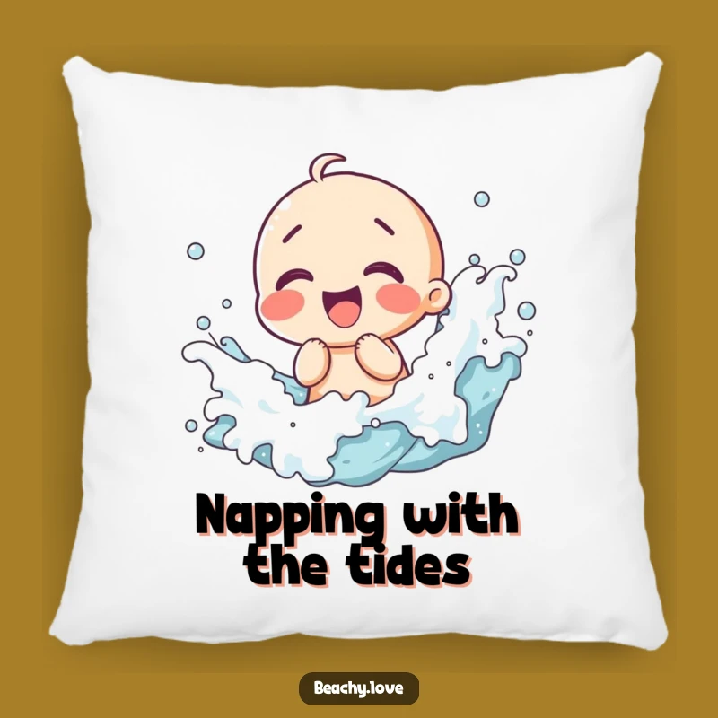 Funny Kawaii Giggling Waves Pillow - Comfy & Cheerful Accent