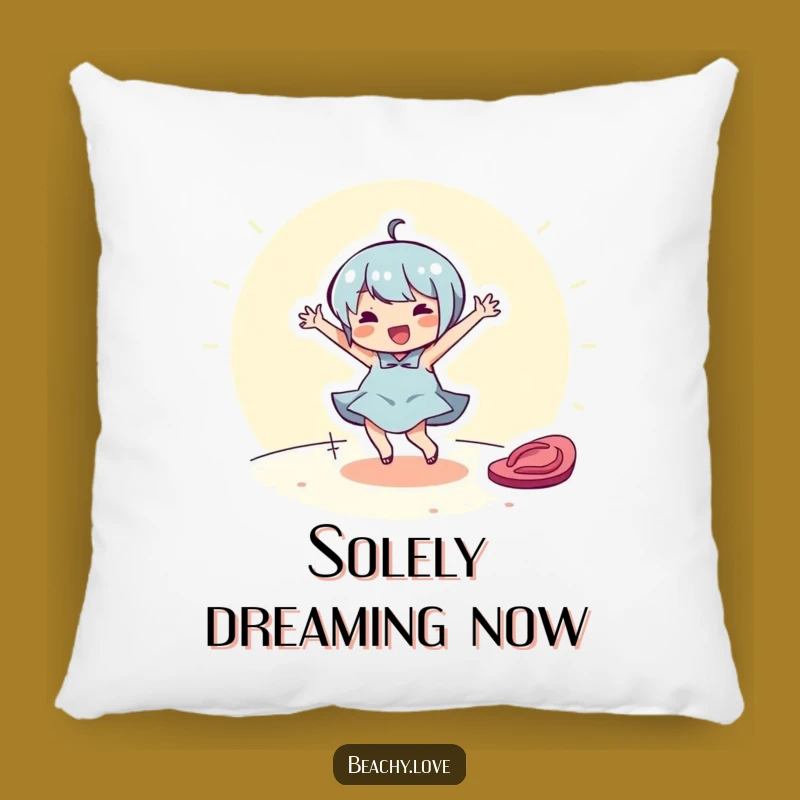 Funny Dancing Flip-Flop Pillow - Cheerful Character Cozy Accent Pillow