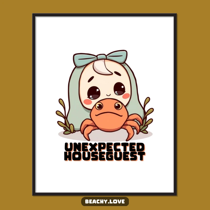 Funny Hermit Crab Surprise Digital Print: Instant Hilarious Wall Art