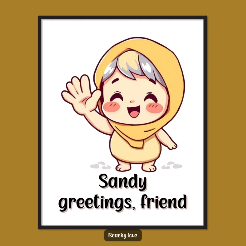 Funny Sandy Wave Digital Print: Instant Hilarious Beach Wall Art