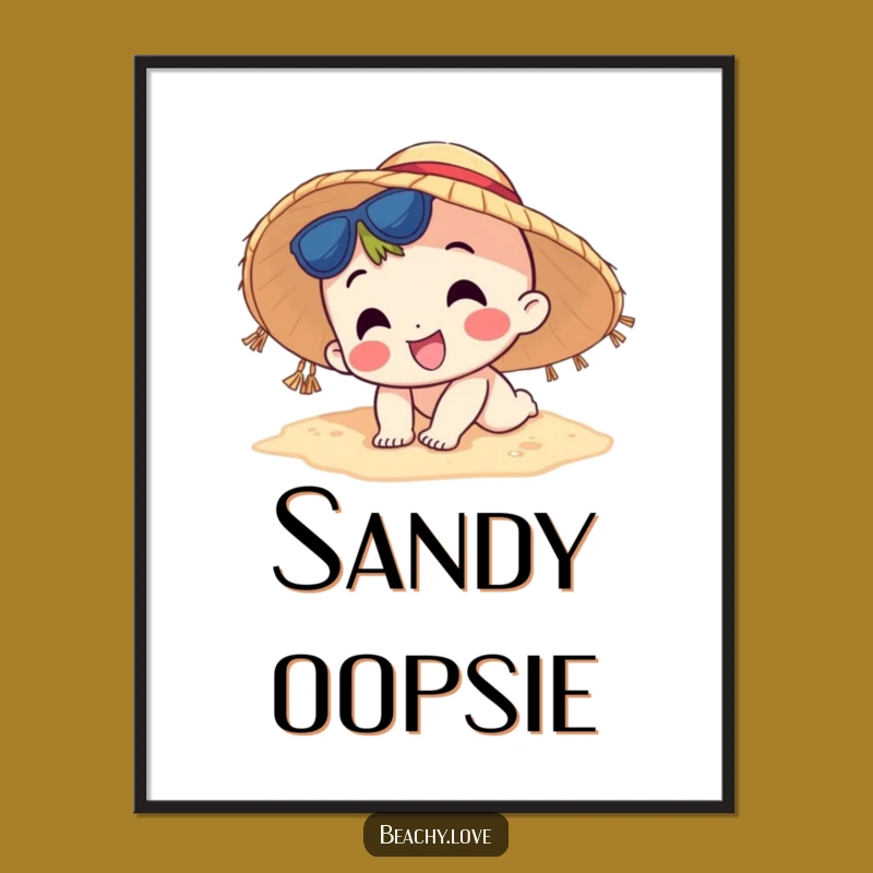 Funny Tripping Character Digital Art - Hilarious Beach Gag Printable