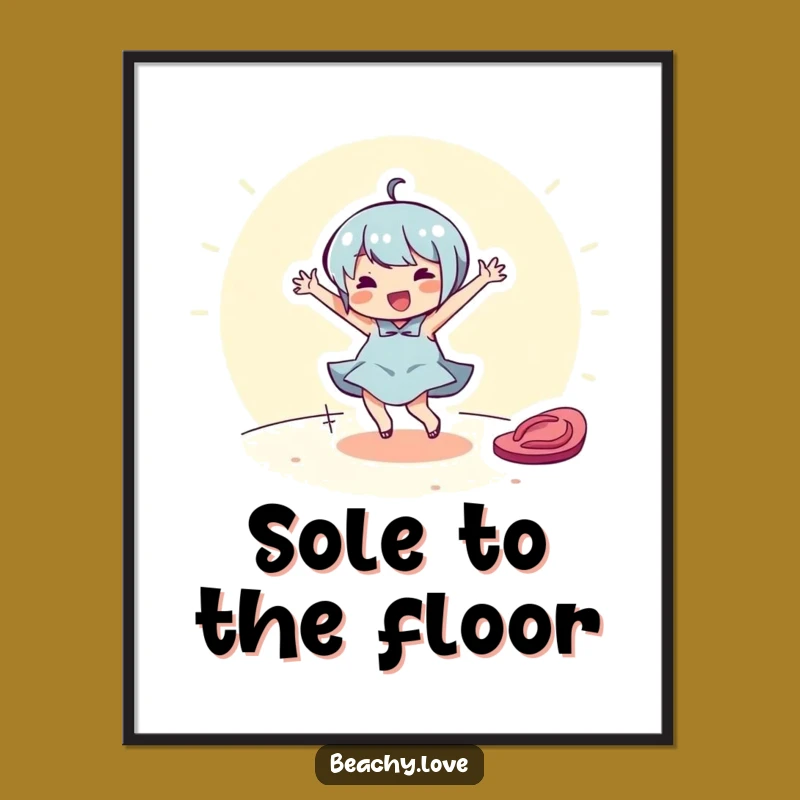 Funny Dancing Flip-Flop Digital Print - Cheerful Art for Instant Joy