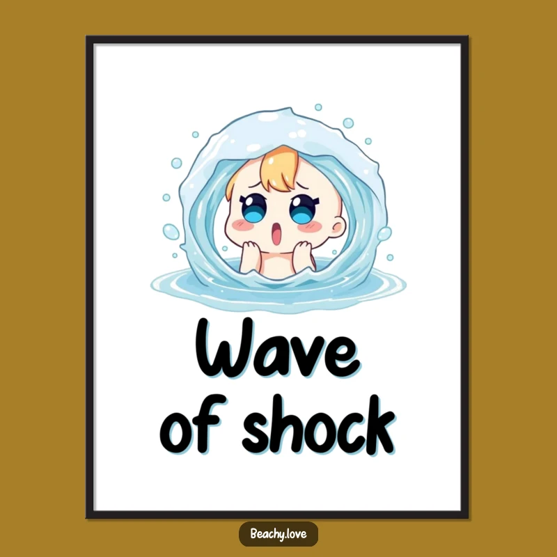 Funny Surprised Character Digital Print - Hilarious Water Splash Art for Instant Joy