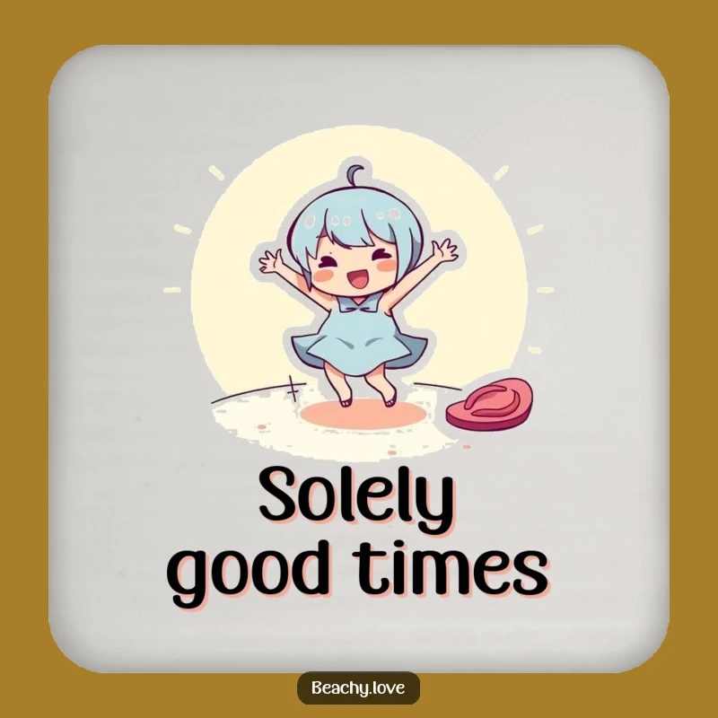 Funny Dancing Flip-Flop Coaster - Cheerful Character Drink Protection