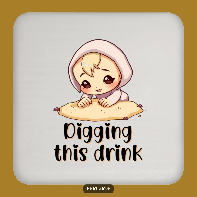 Funny Digging Coaster - Curious Character Gift for Tables