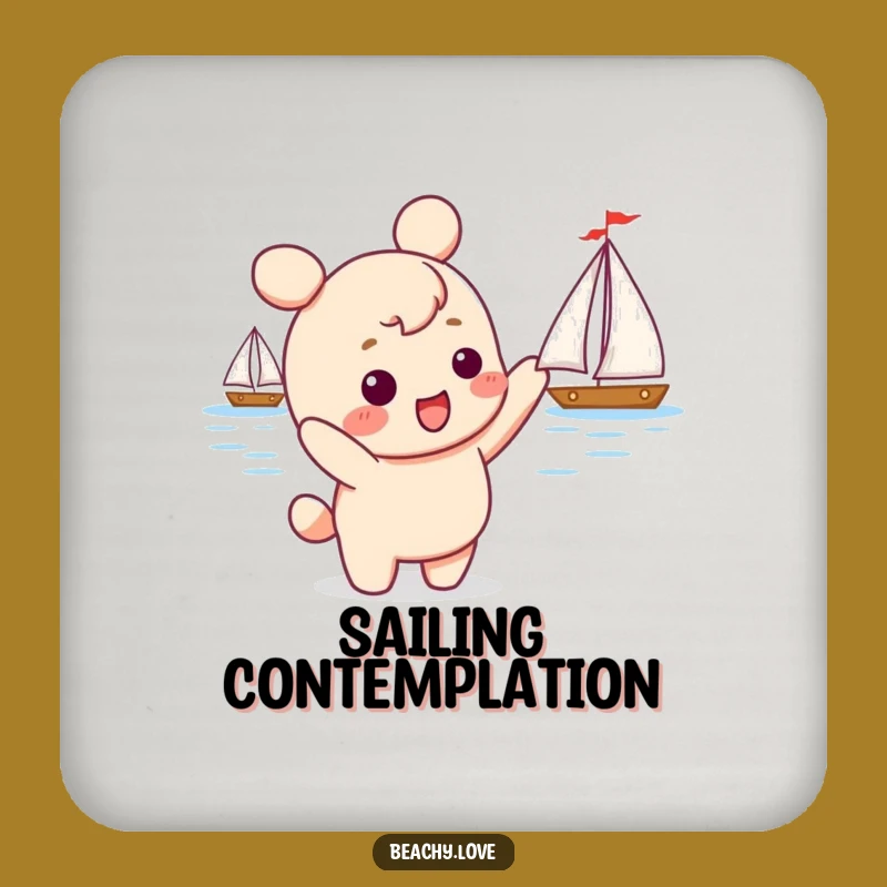 Funny Kawaii Sailboat Coasters - Protect Tables with Adventure Humor!