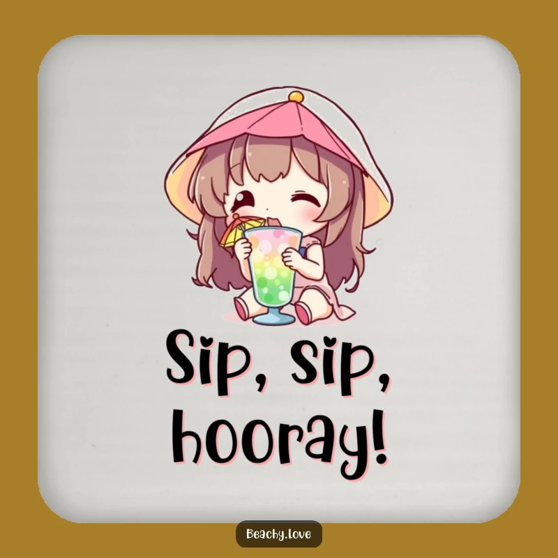 Funny Sip Coaster: Protect Surfaces with Hilarious Tropical Flair