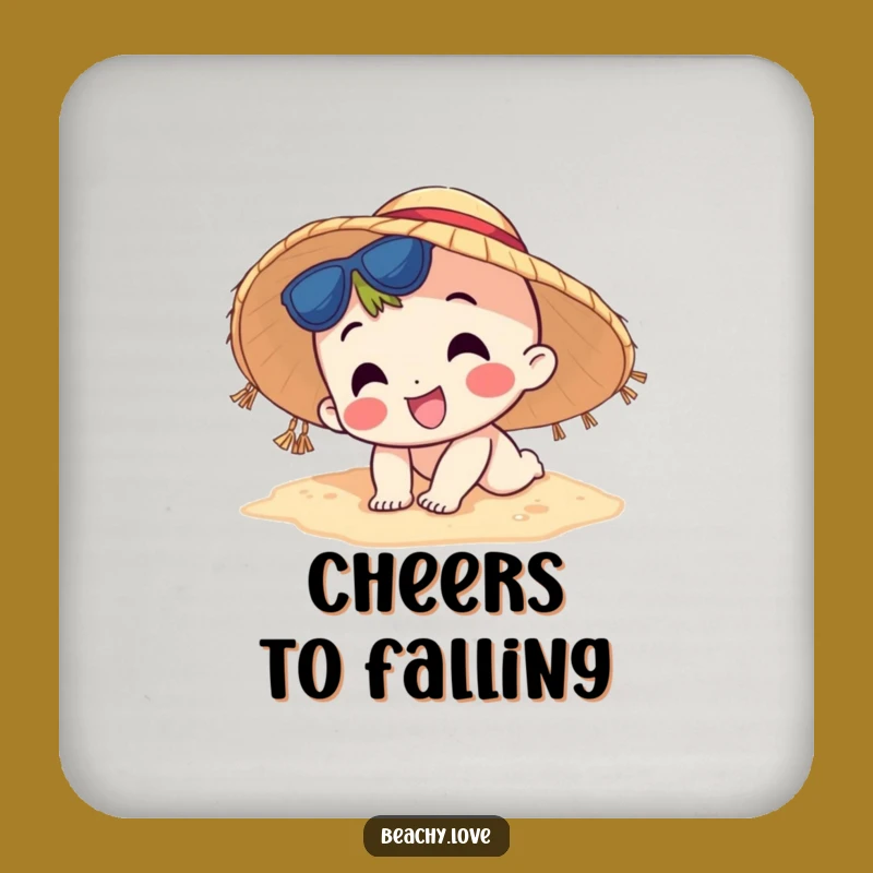 Funny Tripping Character Coaster - Hilarious Beach Gag Drink Protector