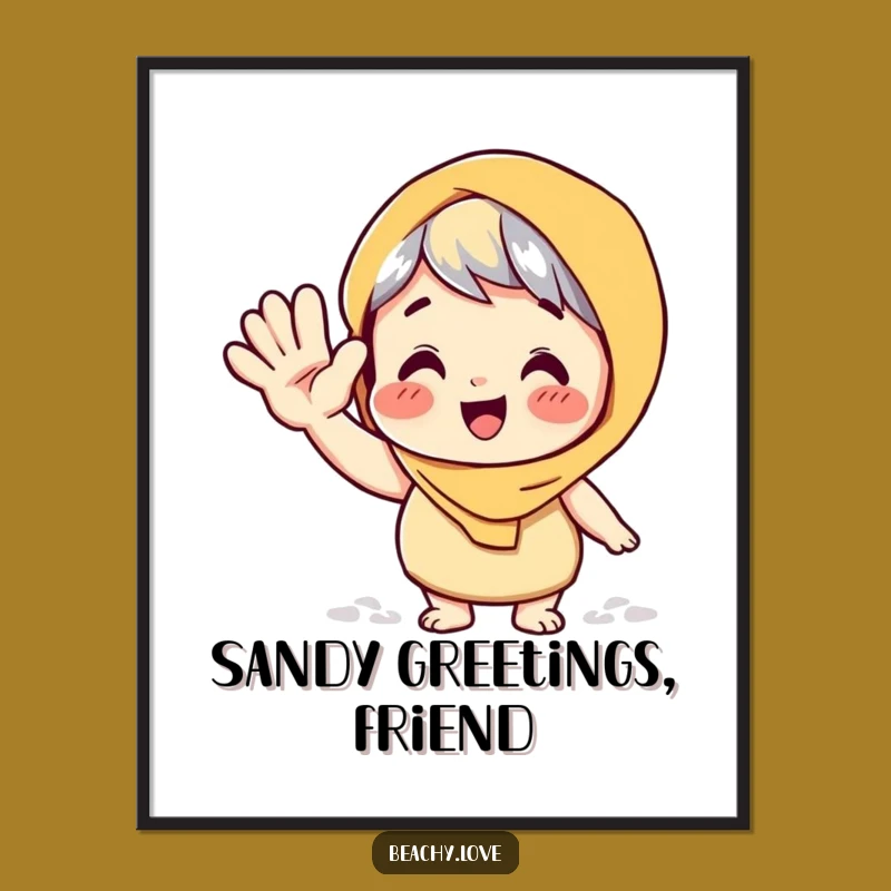 Funny Sandy Wave Poster: Hilarious Wall Art for Beach Lovers