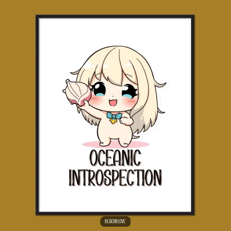 Funny Seashell Listener Poster - Hopeful Character Wall Art