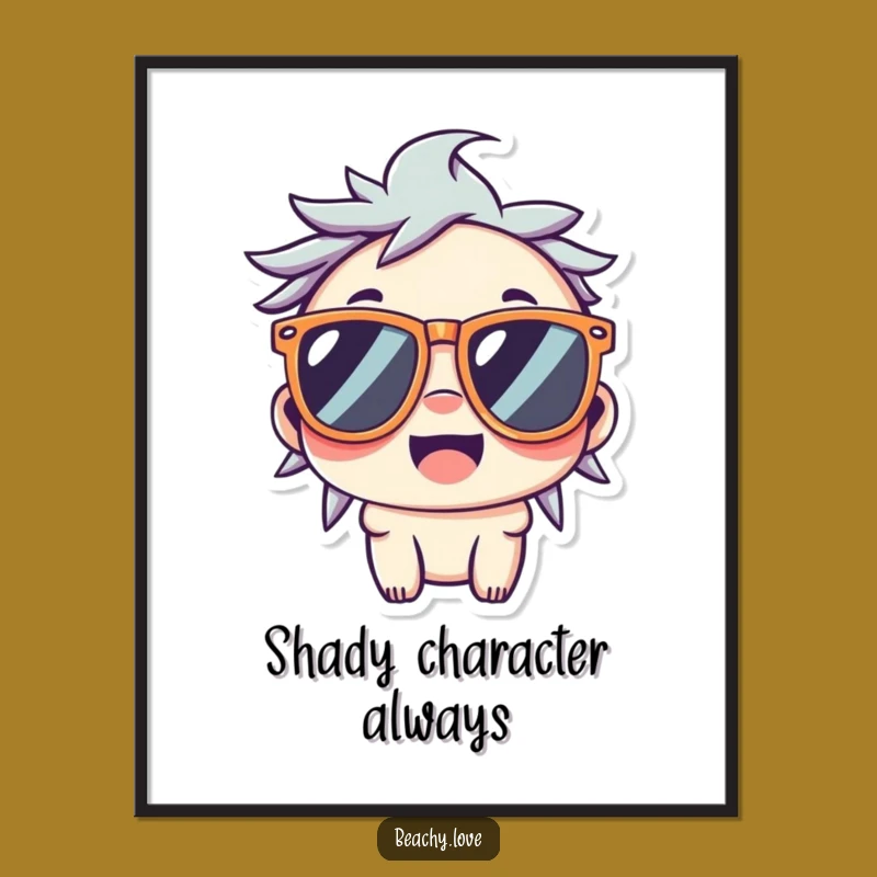 Funny Kawaii Cool Dude Poster: Smiling Character Art for a Cheerful Gift