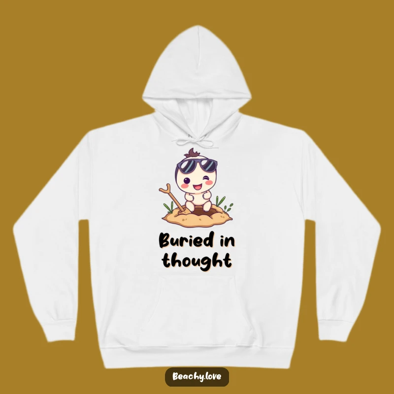Funny Digging Character Hoodie - Cozy Sunglasses Enthusiast Sweatshirt Gift