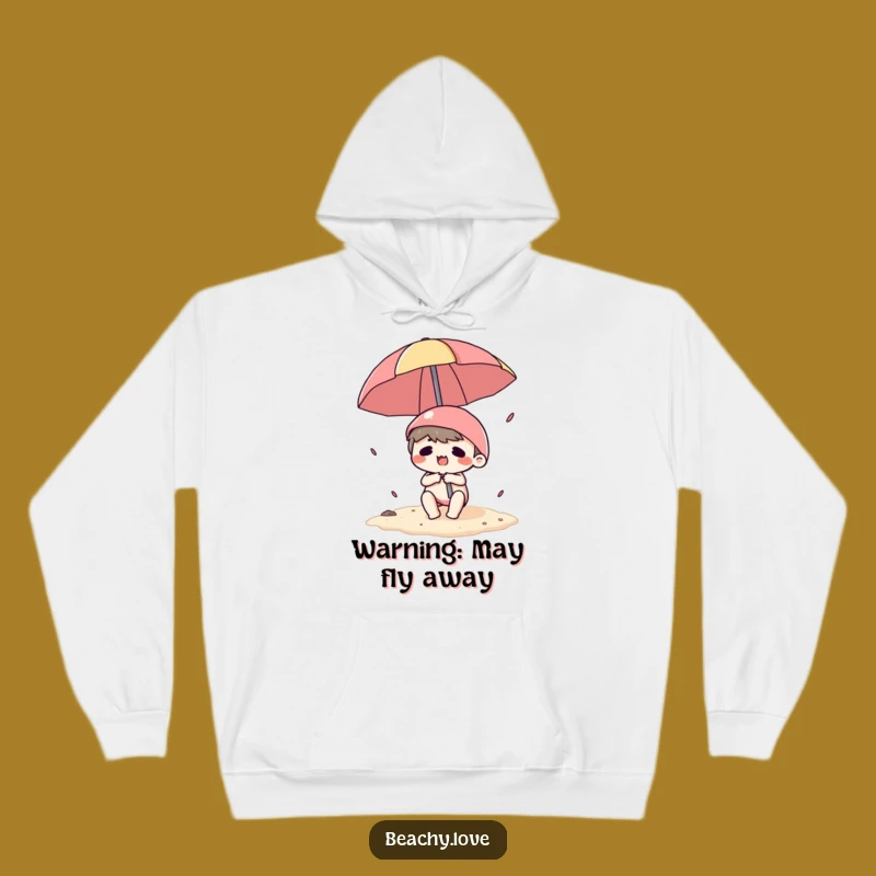Funny Kawaii Beach Umbrella Struggle Hoodie - Cozy Hilarious Summer Wear