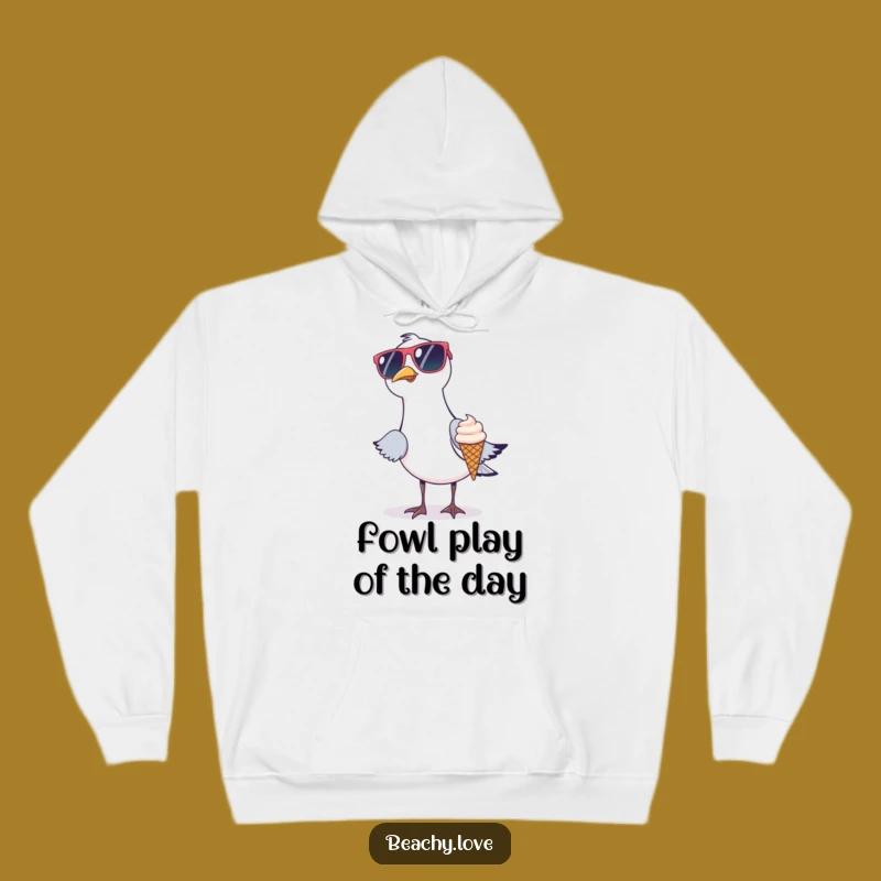 Funny Seagull Hoodie - Cool Bandit Style, Cozy Beach Sweatshirt Gift