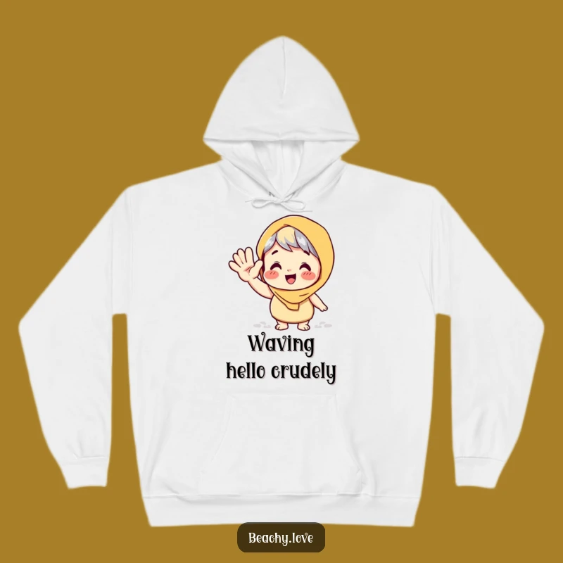 Funny Sandy Wave Hoodie: Cozy Up with Hilarious Beach Greetings