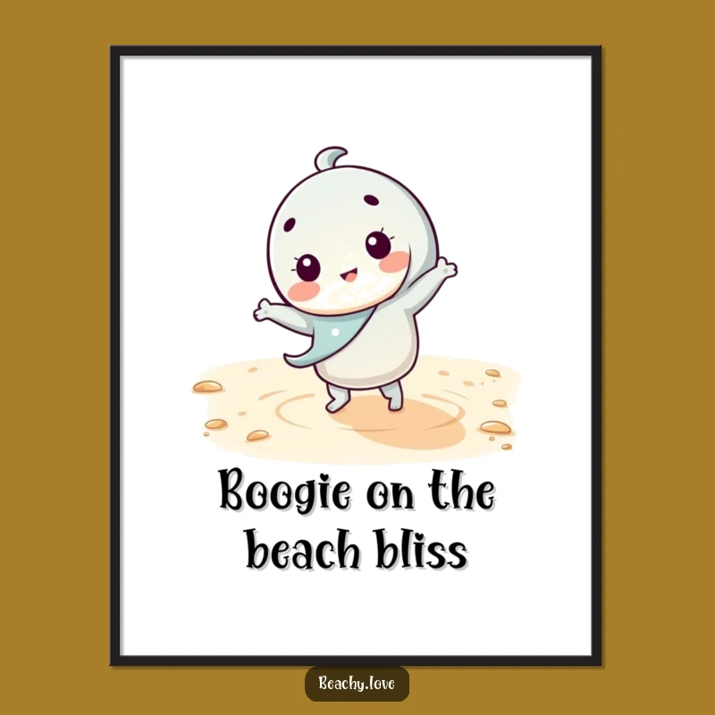 Free Printable Wall Art: Funny Kawaii Beach Dance Joyful Downloadable
