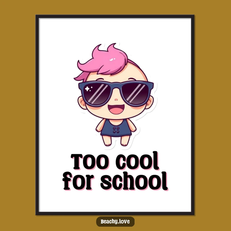Free Printable Wall Art: Cool Shades Character, Funny Sunny Vibes, Downloadable Decor