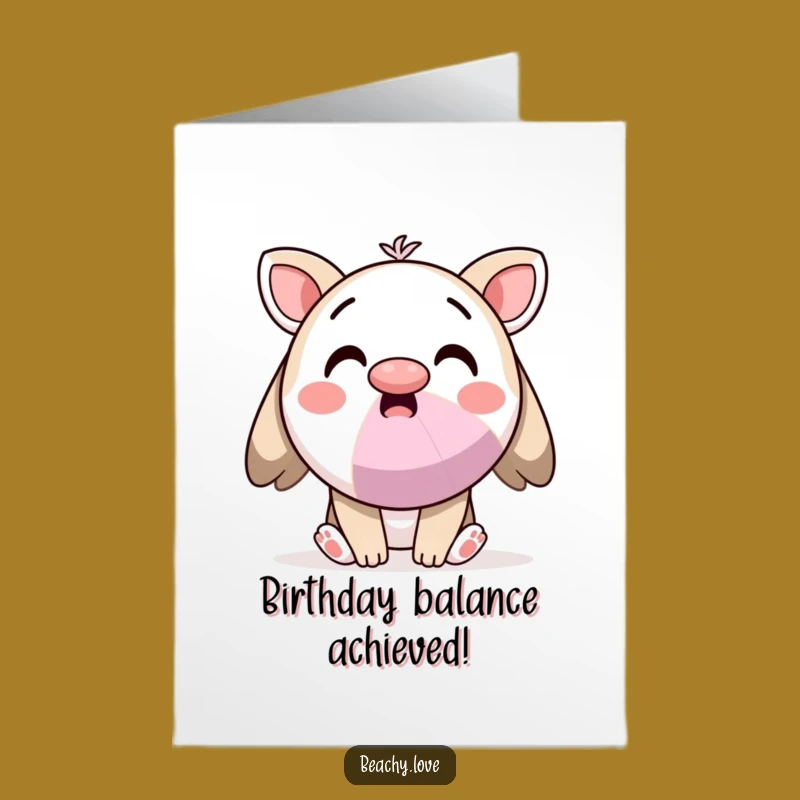 Free Printable Kawaii Beach Ball Birthday Card - Hilarious Surprise Gift