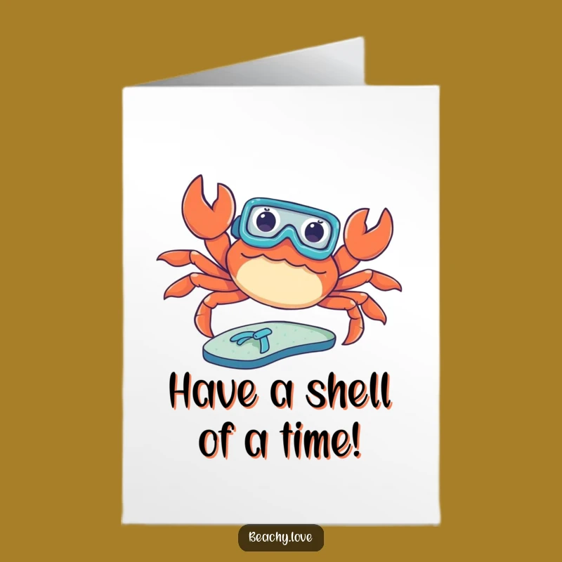 Free Printable Birthday Card: Funny Crab Sunbather - Perfect Downloadable Gift!