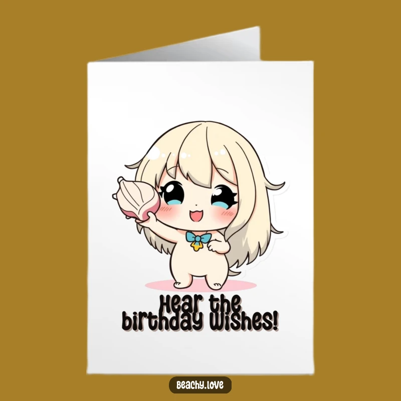 Free Printable Birthday Card: Seashell Listener, Hopeful & Funny Downloadable Gift!