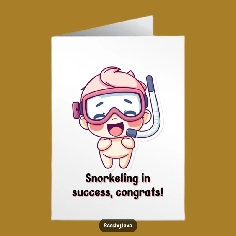 Free Printable Congrats Card: Giggling Snorkeler Funny Downloadable Gift