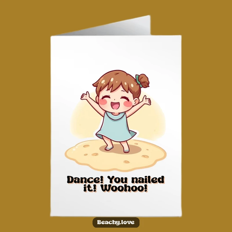 Free Printable Congrats Card: Sandy Dancer - Hilarious Downloadable Celebration!