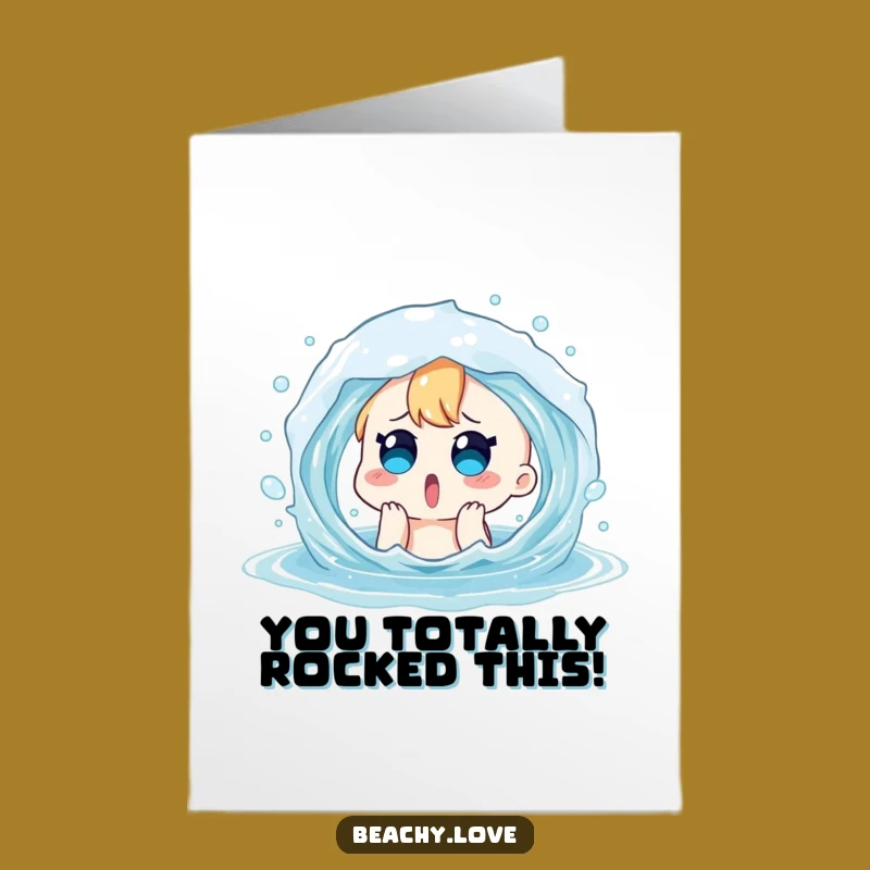 Free Printable Congratulations Card: Water Splash Surprise Funny Downloadable Gift