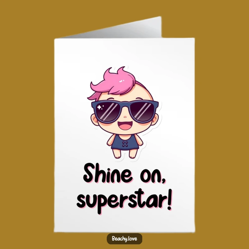 Free Printable Congrats Card: Cool Shades Character, Funny Success Vibes, Downloadable Gift