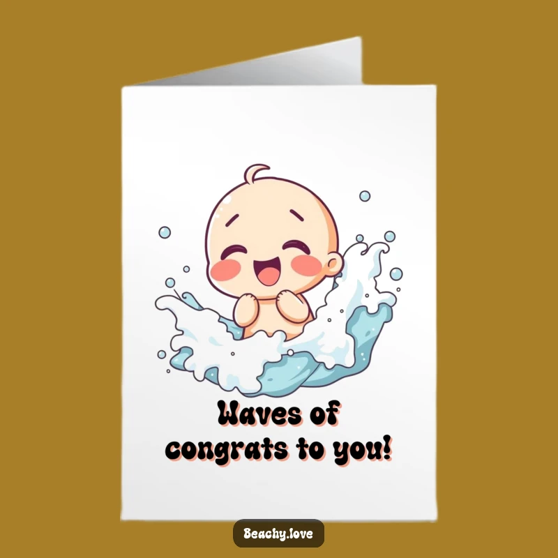 Free Printable Congrats Card: Kawaii Wave Giggles - Celebrate with Fun!