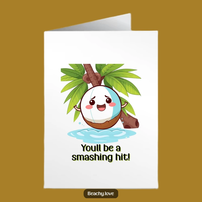 Free Printable Congrats Card: Beach Ball Bounces Past Grumpy Coconut! Celebrate.