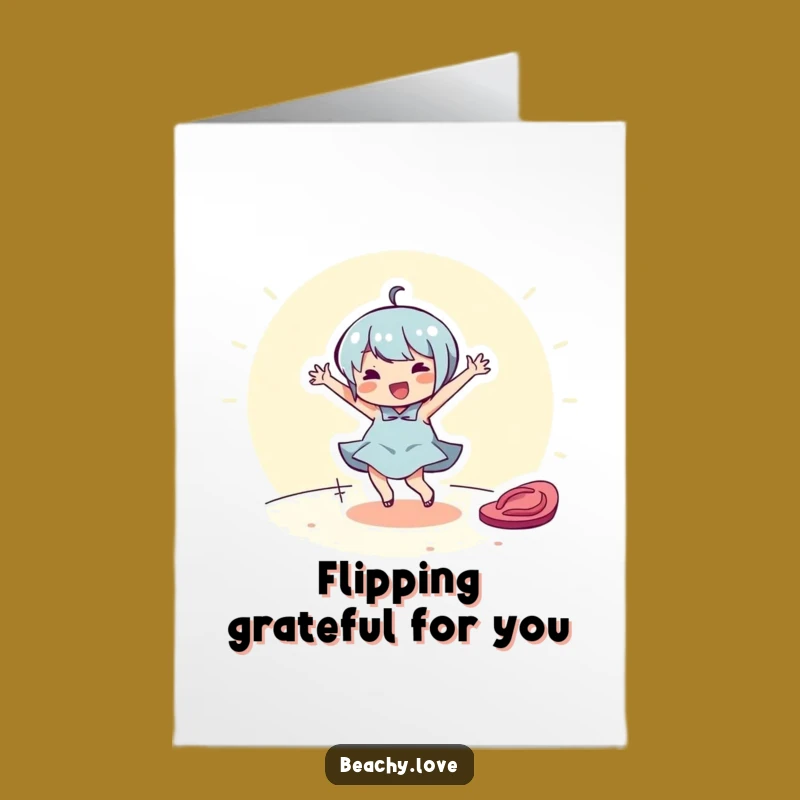 Free Printable Thank You Card: Flip-Flop Dancer Funny Downloadable Gift