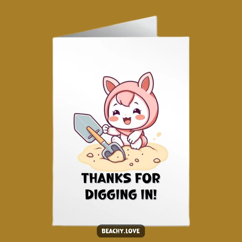 Free Printable Kawaii Thank You Card - Digging Up Gratitude with Humor