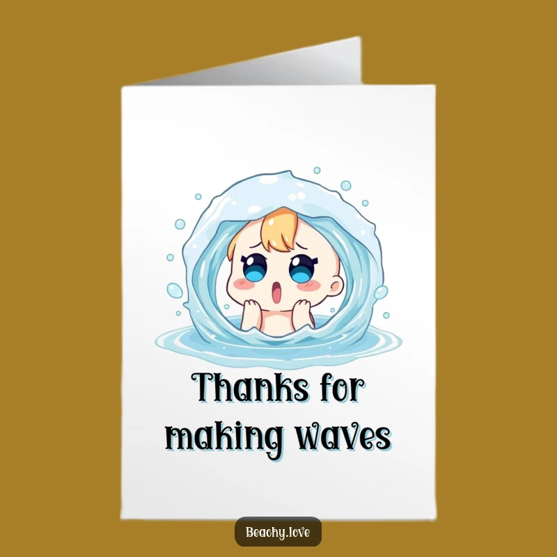 Free Printable Thank You Card: Water Splash Funny Downloadable Gift Surprise