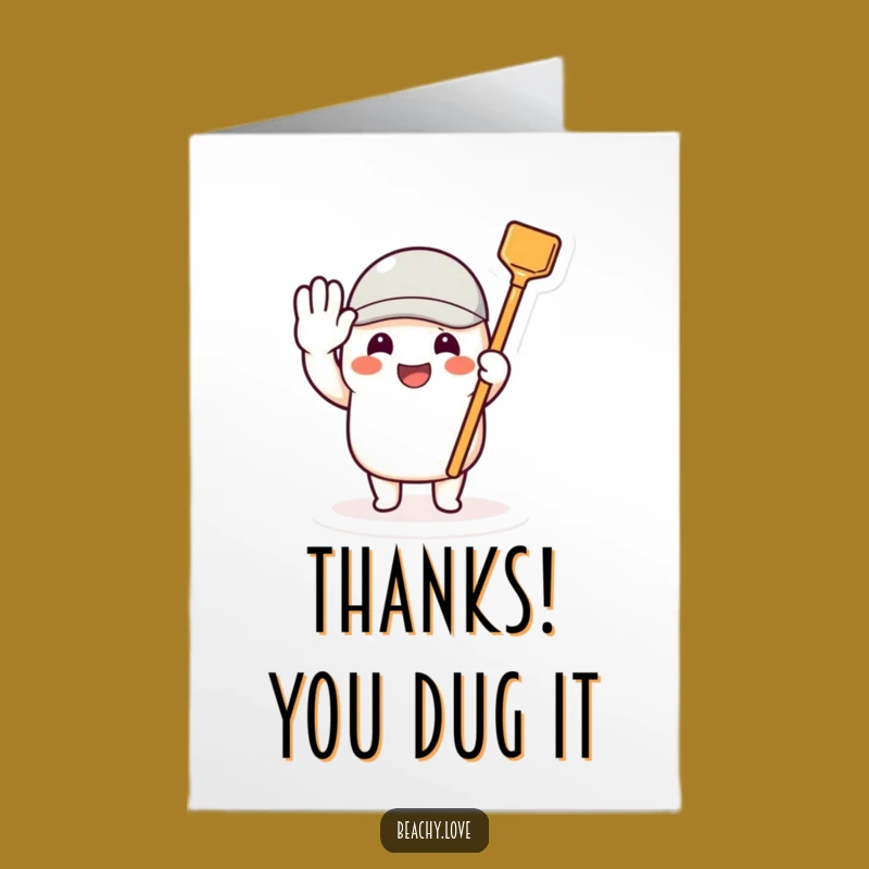 Free Printable Thank You Card: Saluting Character Funny Downloadable Gift