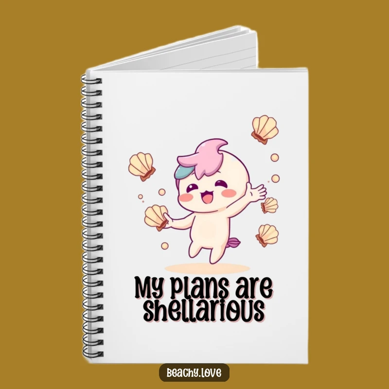 Funny Kawaii Juggler Notebook: Delighted Seashell Character for Creative Notes Gift